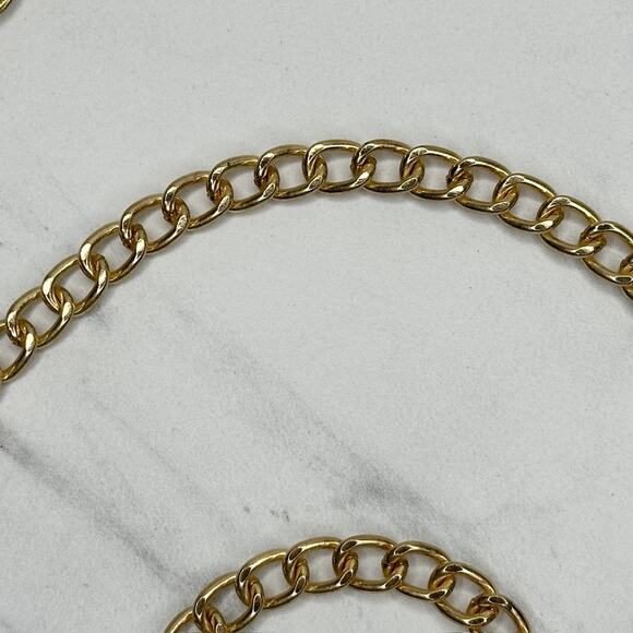 Gold Tone Chain Link Crossbody Purse Handbag Replacement Strap 50" โจ - Picture 9 of 14